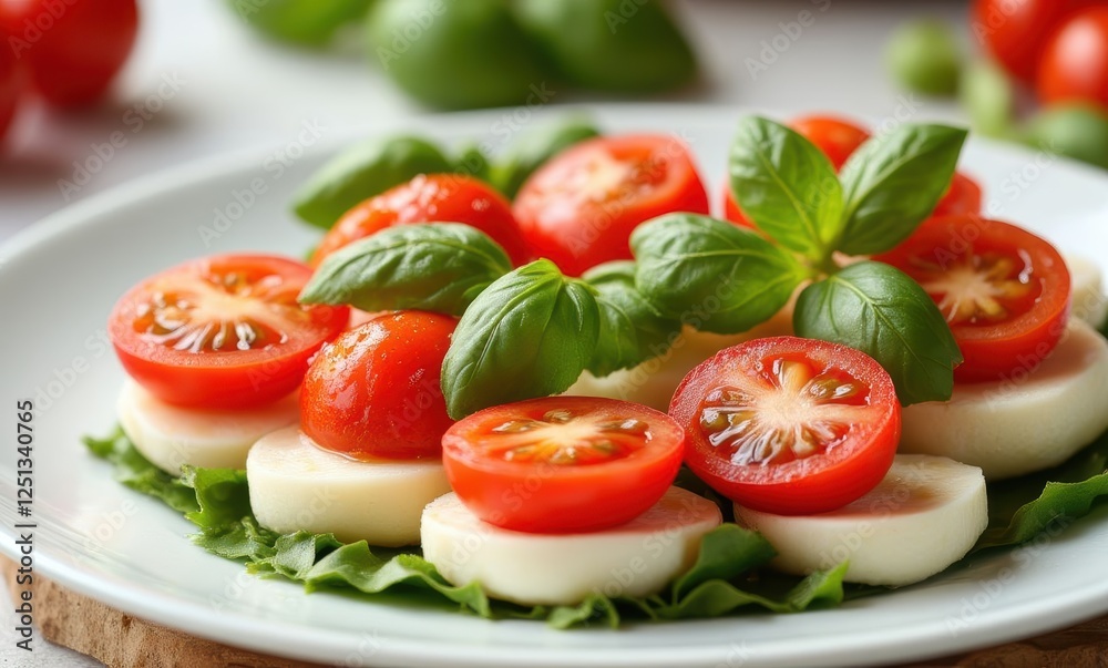 Fresh tomato and basil salad arrangement Fresh tomato and basil salad arrangement