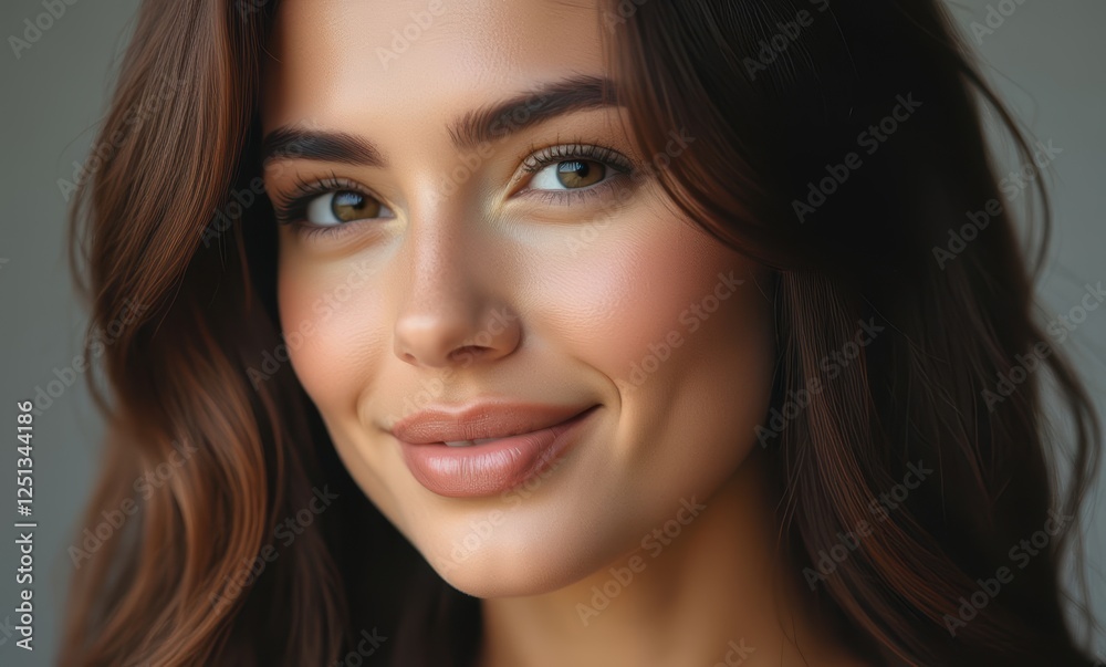 Smiling young woman with flowing hair Smiling young woman with flowing hair