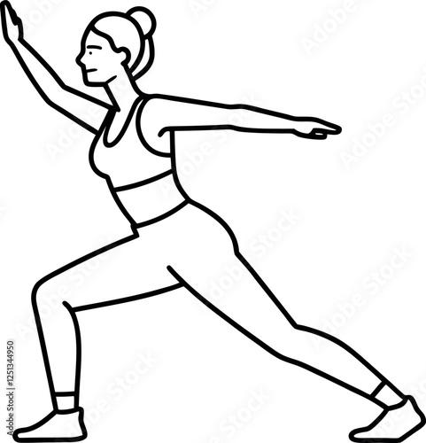 Minimalist Leggings Exercise Pose Outline Vector – Perfect for Fitness Stickers