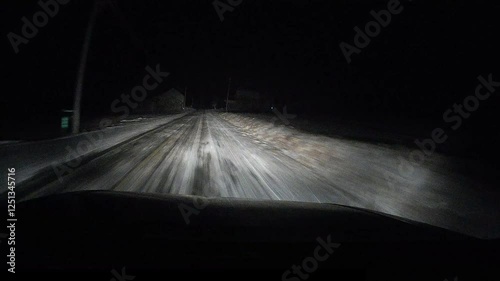 Snowy Road Condition POV in Pennsylvania USA