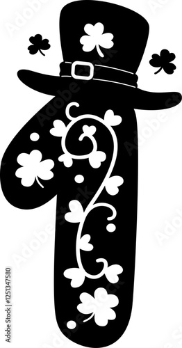 Hand drawn st.patrick day silhouette number 1