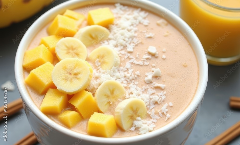 Tropical smoothie bowl with fresh fruits Tropical smoothie bowl with fresh fruits