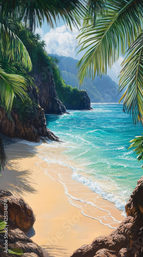 Secret Paradise: Hidden Tropical Beach (Variant 0)