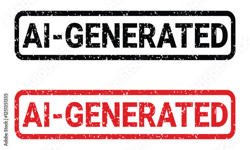 AI generated content watermark vector template illustration
