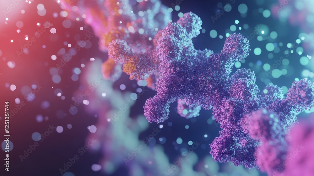 Microscopic virus structure illustration flat design side view biotechnology theme water color Complementary Color Scheme. Microscopic virus structure illustration flat design side view biotechnology theme water color Complementary Color Scheme.