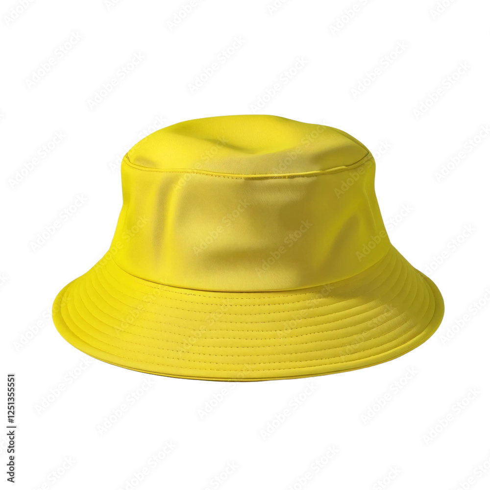Fototapeta premium Yellow bucket hat isolated on transparent background