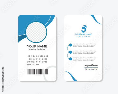 Creative modern fresh smart ID card or identity card design template with Organic shape