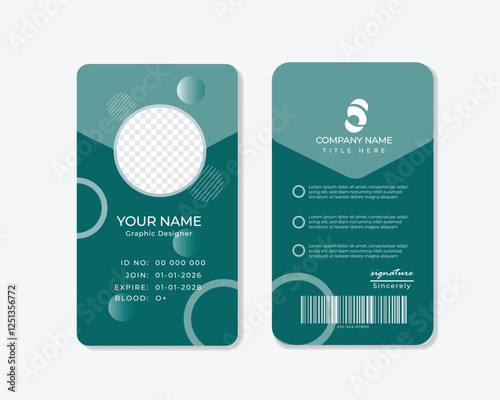 Creative modern fresh smart ID card or identity card design template with Organic shape