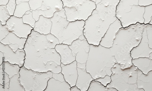 Cracked white wall texture close-up