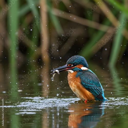 Female Kingfisher emerging from the water after an unsuccessful dive to grab a fish. Taking photos of these beautiful birds is addictive now I need to go back again