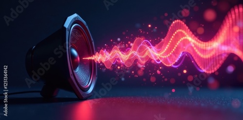 Static speaker emits sound waves; moving speaker distorts wavelengths , acoustic, science, shift photo