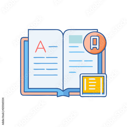 dictionary icon, dictionary vector illustration-simple illustration of dictionary, perfect for dictionary logos and icons