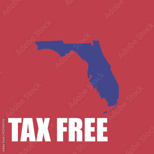 Tax free text on florida map
