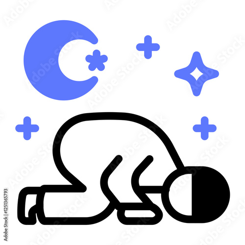This Sholat icon is suitable for Ramadan Islamic event etc