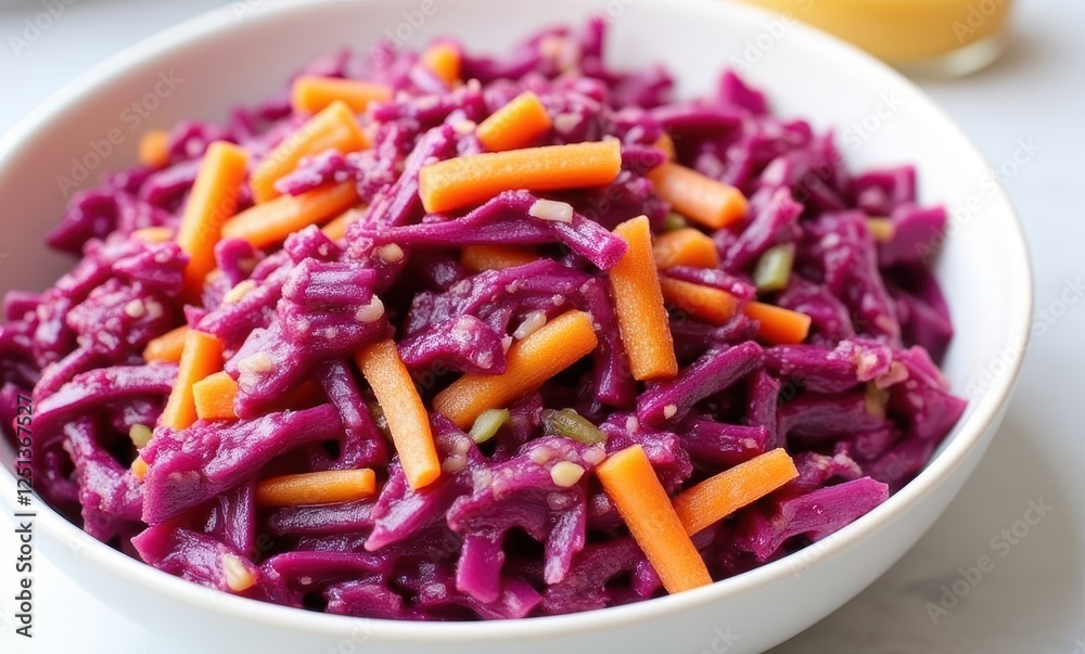 Vibrant purple cabbage salad with carrots Vibrant purple cabbage salad with carrots