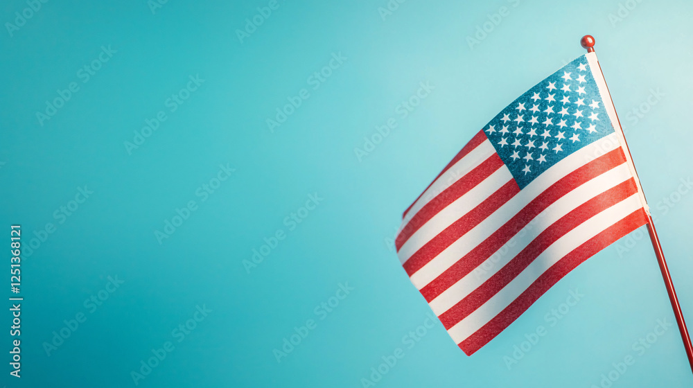 Obraz premium Waving american flag usa clear sky close-up national pride and identity