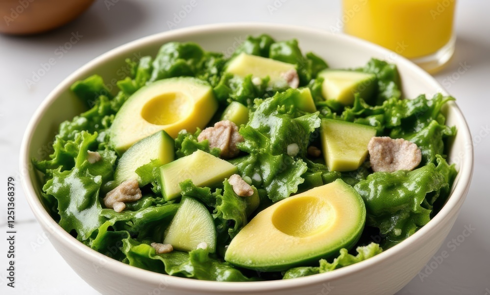 Delicious green salad with fresh ingredients Delicious green salad with fresh ingredients