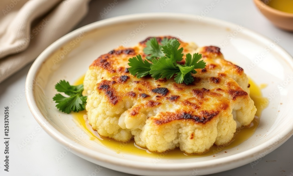 Seared cauliflower steak with fresh herbs Seared cauliflower steak with fresh herbs