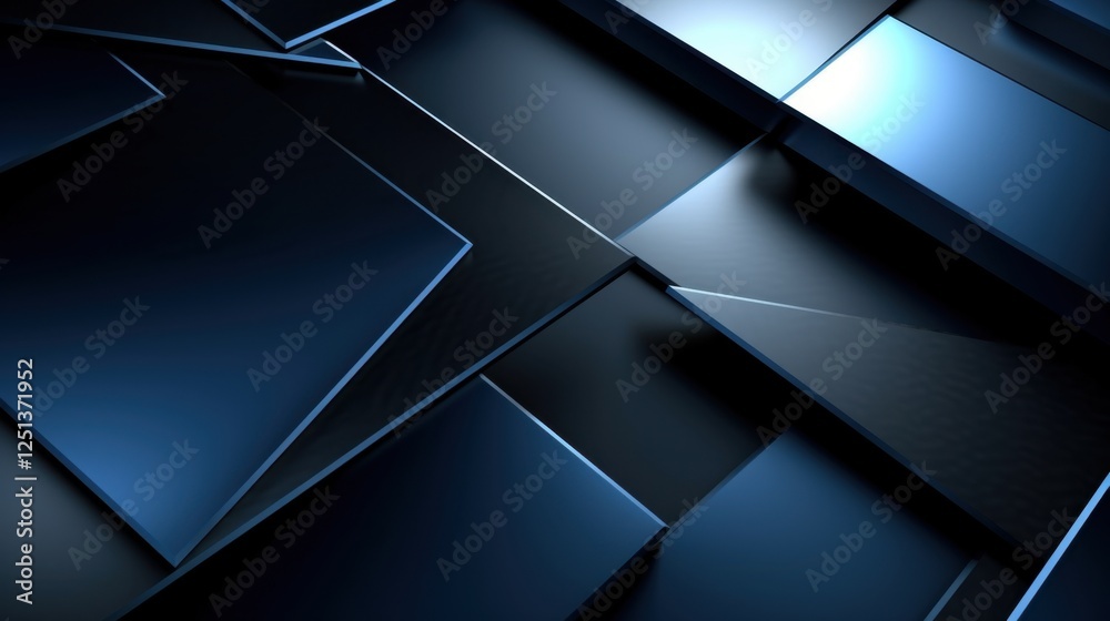 Abstract Blue Geometric Shapes Design Background: Modern Digital Art, Dark Blue Rectangular Blocks Pattern, 3D Rendered Graphic Texture Abstract Blue Geometric Shapes Design Background: Modern Digital Art, Dark Blue Rectangular Blocks Pattern, 3D Rendered Graphic Texture