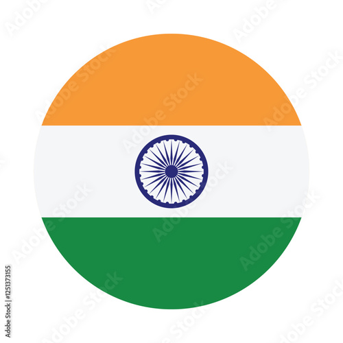 Flag of India. India circle flag logo icon computer vector illustration design