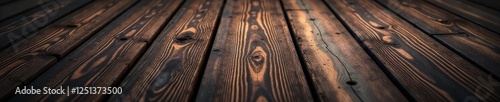 Dark stained wood planks, vertical lines, subtle knots ,  rustic background,  dark