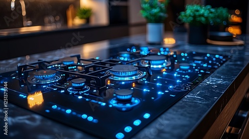 Modern kitchen gas stove