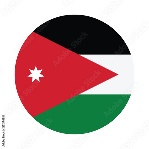 Flag of Jordan. Jordan circle flag logo icon computer vector illustration design Free Download Flag of Jordan. Jordan circle flag logo icon computer vector illustration design - GFXLoad