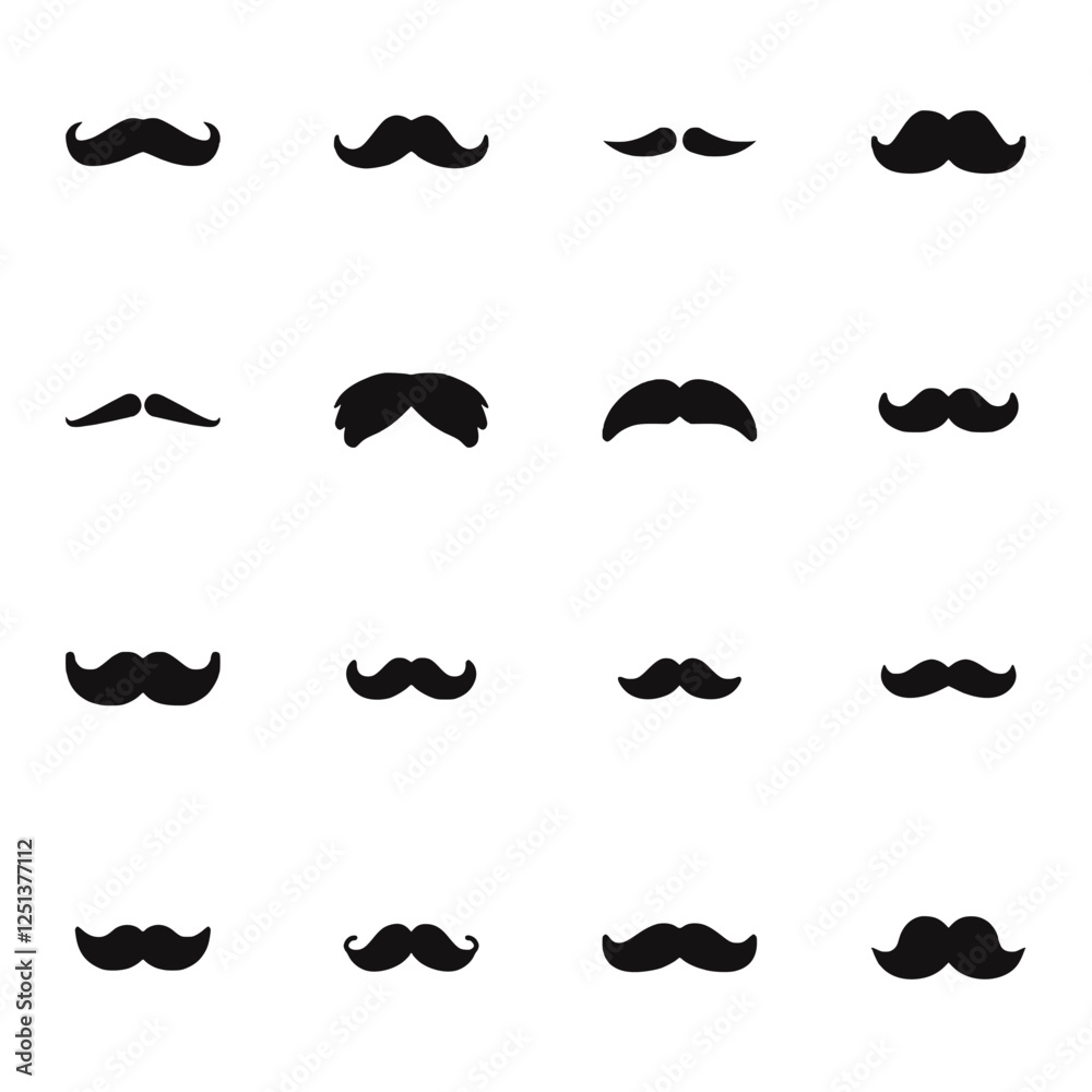 set of mustache