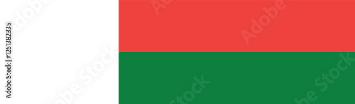 Flag of Madagascar. Madagascar flag long banner digital vector illustration