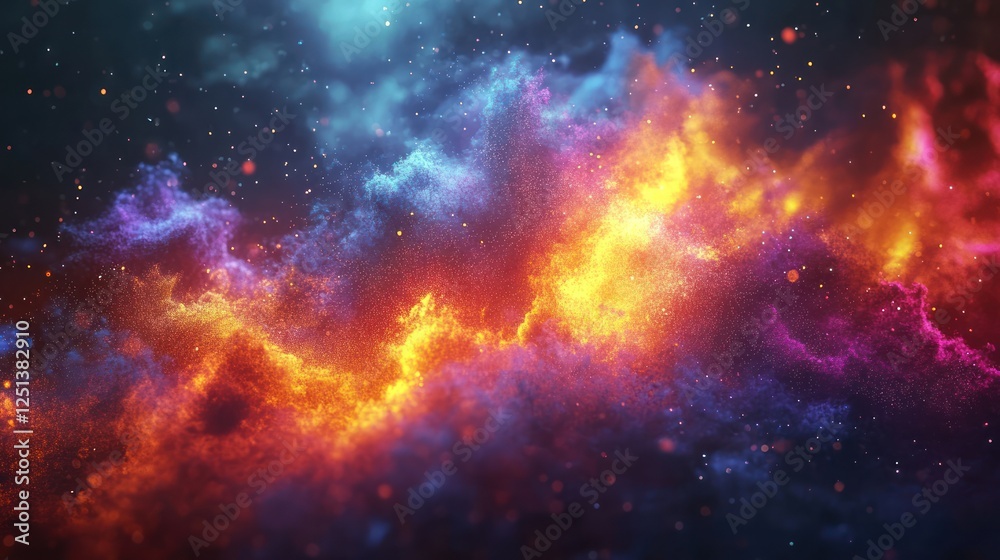 Abstract fiery nebula clouds in space Abstract fiery nebula clouds in space