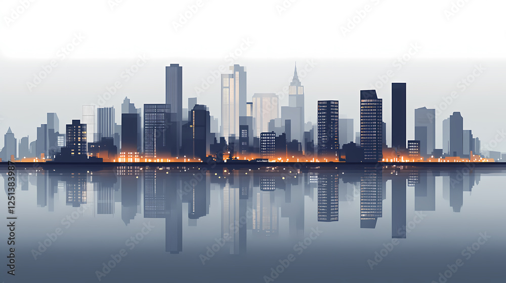 Fototapeta premium Night city skyline