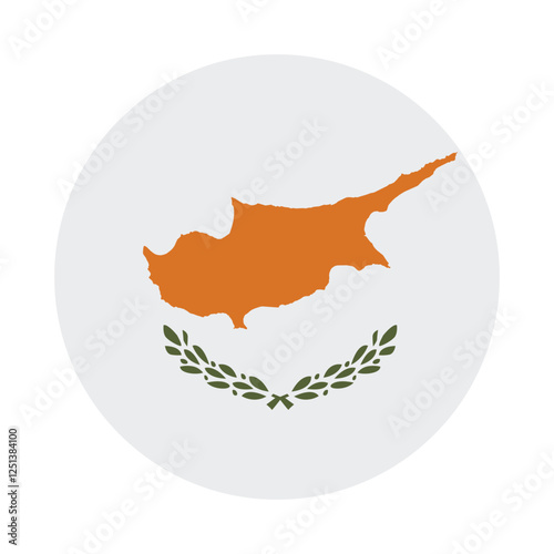 Cyprus flag. Cyprus circle flag logo icon digital vector illustration