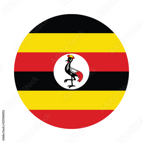 Uganda flag. Uganda circle flag logo icon digital vector illustration Free Download Uganda flag. Uganda circle flag logo icon digital vector illustration - GFXLoad