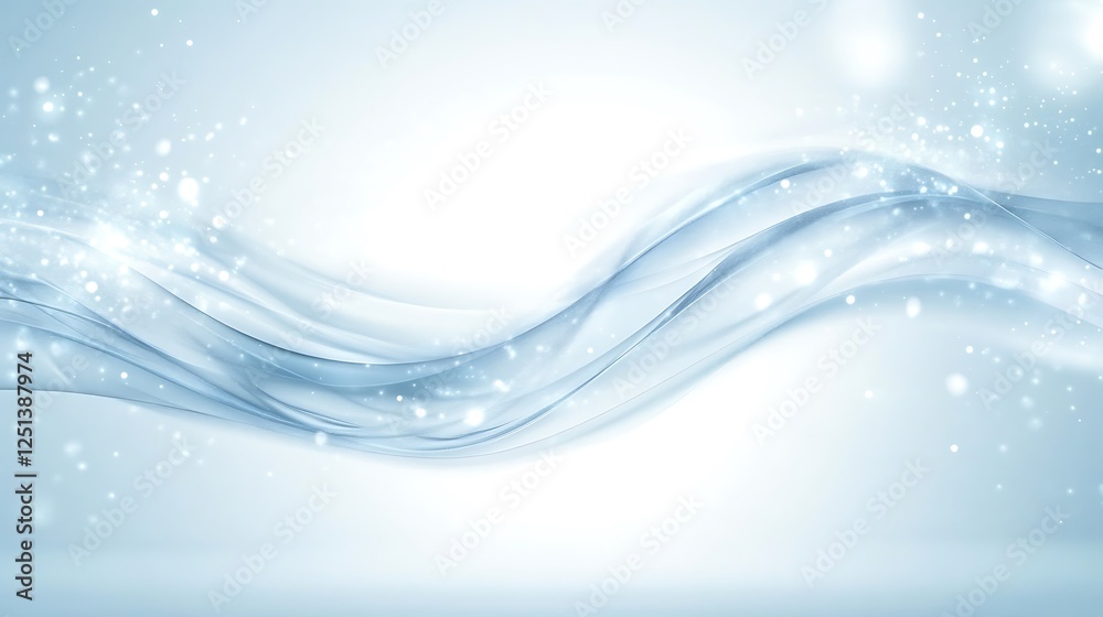 Abstract Blue Wave Design With Sparkling Lights Abstract Blue Wave Design With Sparkling Lights