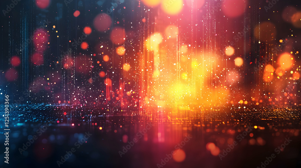 Obraz premium Vibrant Abstract Background with Glowing Particles and Light Effects