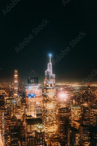 Photography view at the edge in newyork city at night