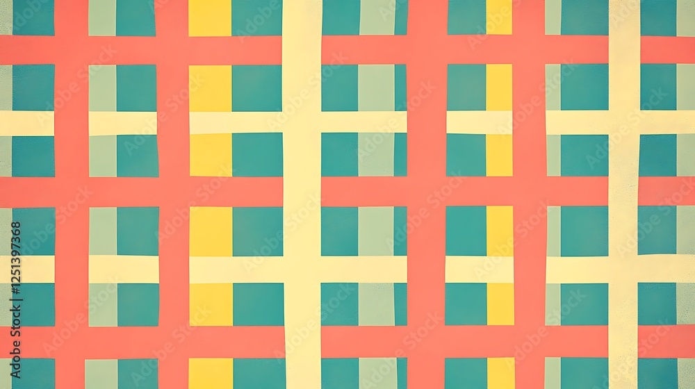 Abstract Geometric Pattern With Interlocking Squares And Stripes Abstract Geometric Pattern With Interlocking Squares And Stripes