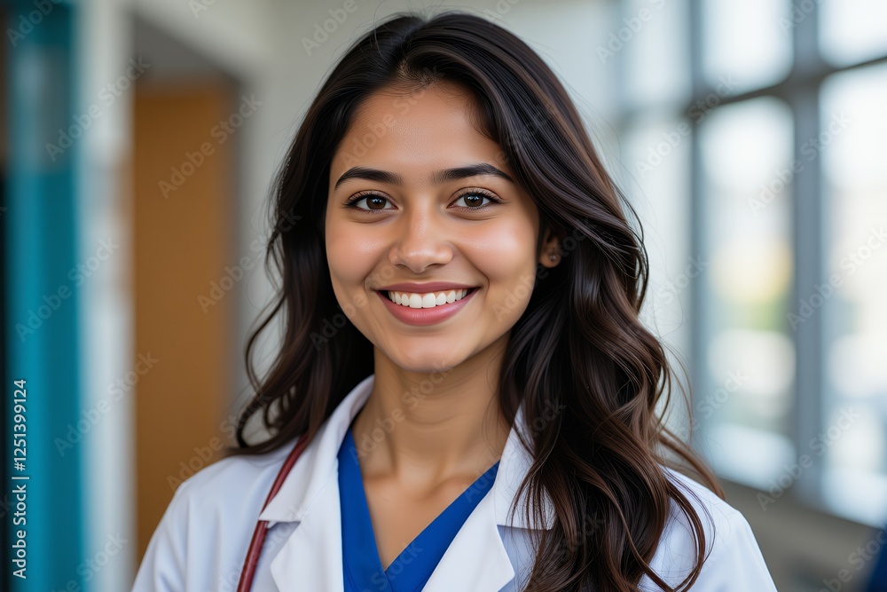 an Indian medical student at university, radiating hope and dedication to their chosen field an Indian medical student at university, radiating hope and dedication to their chosen field