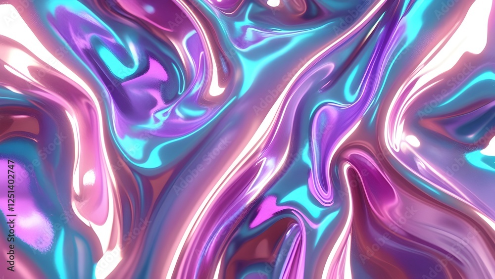 Iridescent Flow: Liquid Metal Abstract Background with Vibrant Colors Iridescent Flow: Liquid Metal Abstract Background with Vibrant Colors