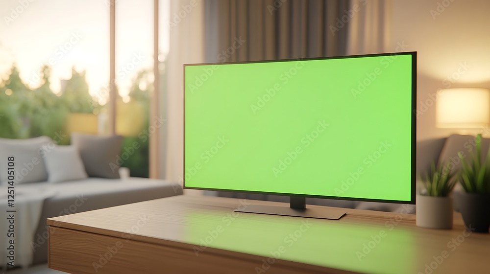 A modern desktop monitor displaying a vibrant green screen, ideal for tech-related projects and stock imagery. A modern desktop monitor displaying a vibrant green screen, ideal for tech-related projects and stock imagery.