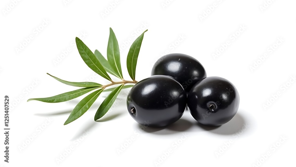 Still life, Black olives , leaves - Mediterranean diet appeal - Culinary websites Still life, Black olives , leaves - Mediterranean diet appeal - Culinary websites