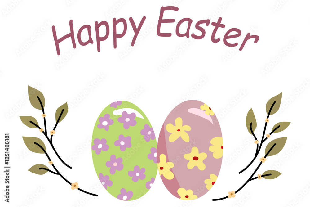 Happy Easter.Set of Easter eggs with different textures on a white background.Spring holiday. Vector Illustration isolated. Happy easter eggs. Happy Easter.Set of Easter eggs with different textures on a white background.Spring holiday. Vector Illustration isolated. Happy easter eggs.