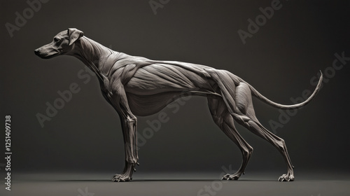 Strong muscular dog showcasing defined muscles on its back in outdoor setting