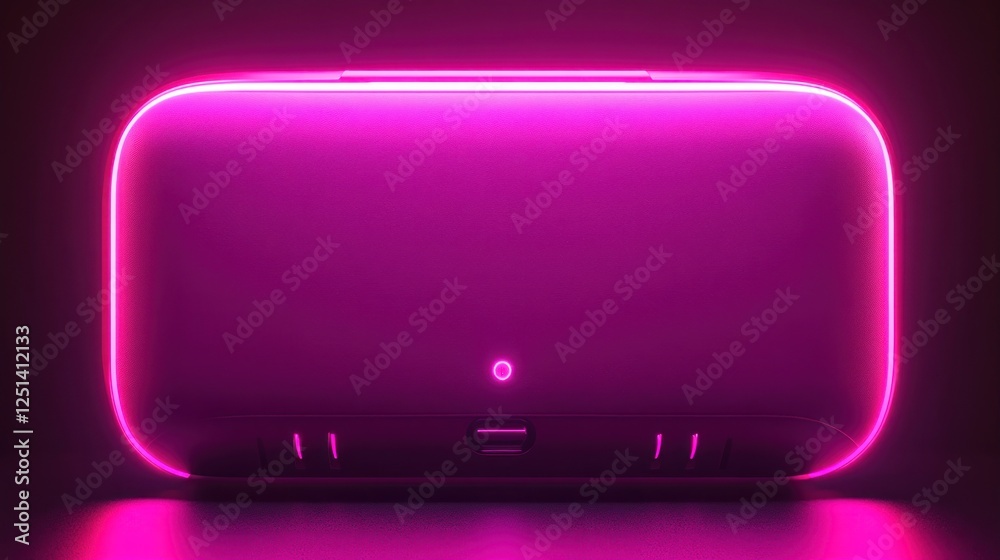 Pink gaming console, dark studio, glowing Pink gaming console, dark studio, glowing