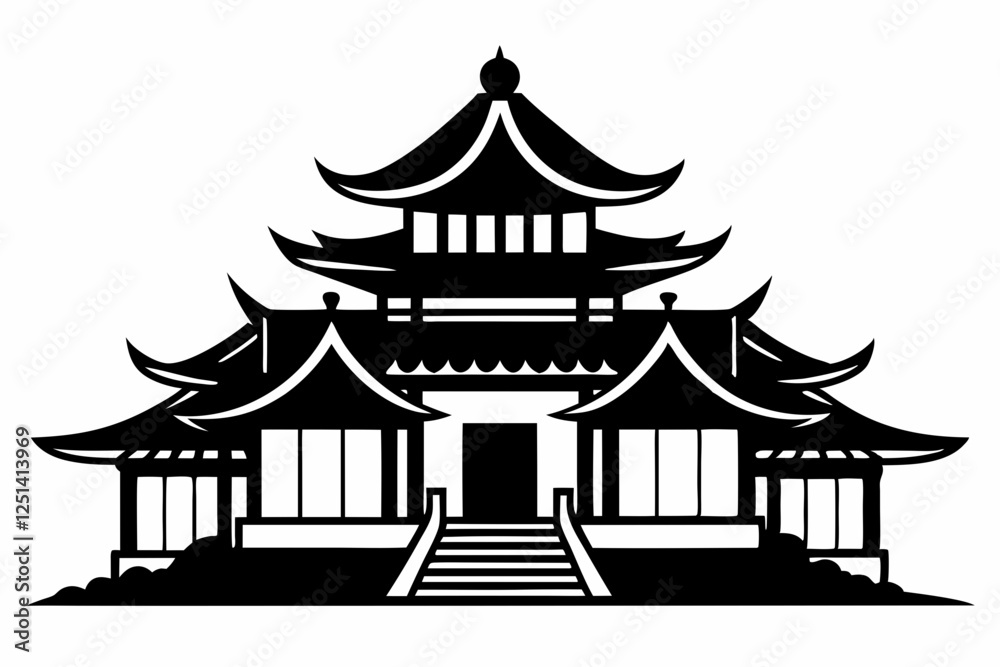 Fototapeta premium japanese temple silhouette