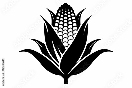 corn silhouette vector illustration black and white