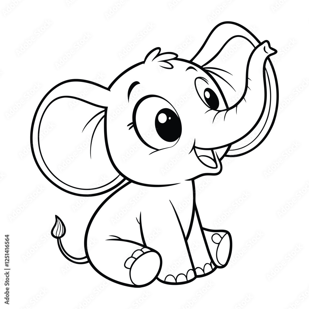 Fototapeta premium Cute Baby Elephant Playing 