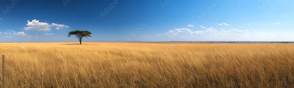 A scenic panoramic view showcasing a vast grassland savanna landscape under a golden sky. A scenic panoramic view showcasing a vast grassland savanna landscape under a golden sky.