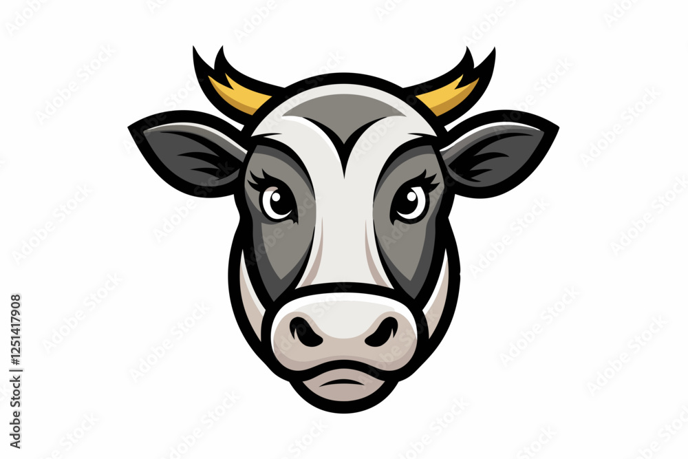cow head logo vecto with white background cow head logo vecto with white background