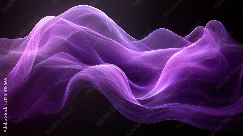 Fototapeta premium Purple abstract wave, dark background, digital art, website header